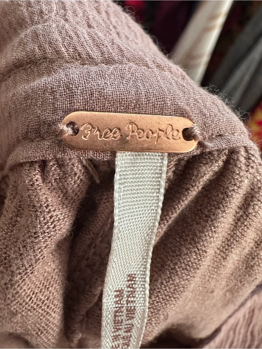 Free People Relaxed Boxy Earthy Taupe Oversized Linen Blend Blouse S Boho Beachy